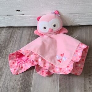 Garanimals Rattle Owl Baby Lovey Plush Stuffed Animal Satin Bk Security Blanket